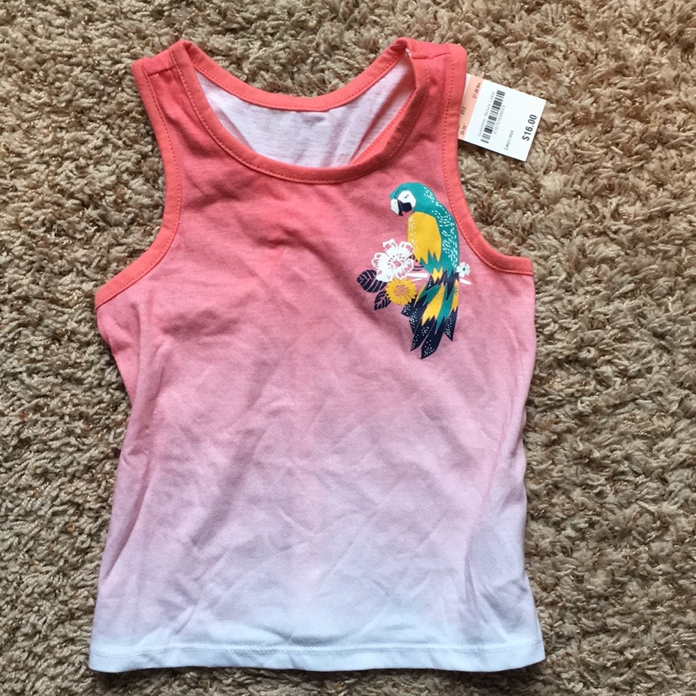 NWT 2t pink ombré parrot tank top.